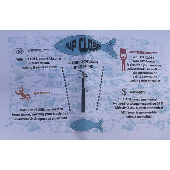 GPS Sonar 19” Fixed Height Model Mount Marine Boat Stand - Picture 8 of 9